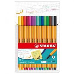 Stabilo Cienkopis Point 88 15kol w etui kartonowym z zawieszką 571319