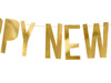 Baner happy new year, złoty, 10 x 90 cm