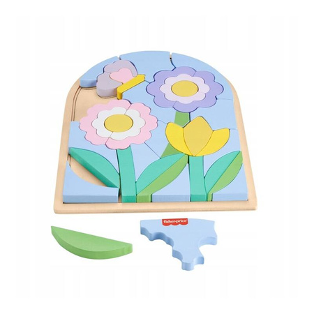 Fisher Price HXT97 Drewniane puzzle Układanka kwiaty 238507