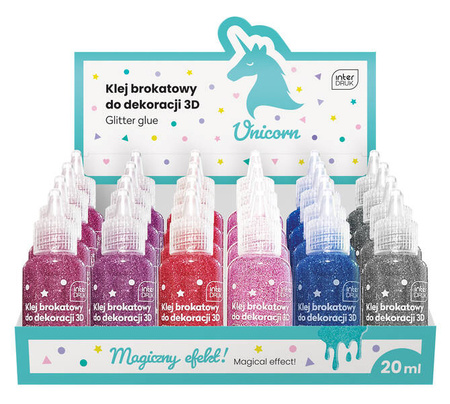 Klej brokat 3D 20ml UNICORN 337085