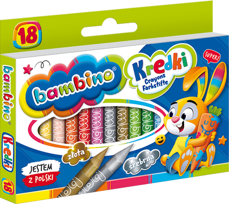 Maj kredki bambino świecowe 18kol pudełko 000201