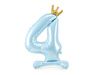 Stojący balon foliowy 84cm błękit Cyfra 4 167865