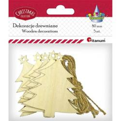 Choinki drewniane 8 x 8cm 5szt 533671