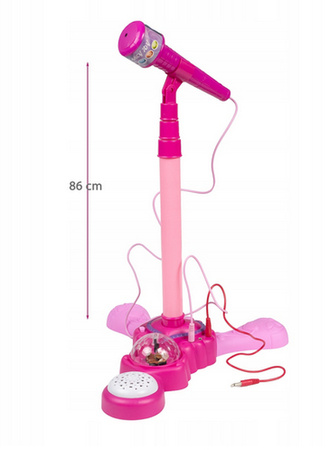 Mikrofon ze statywem i efektami światło dźwięk 850661 Anek