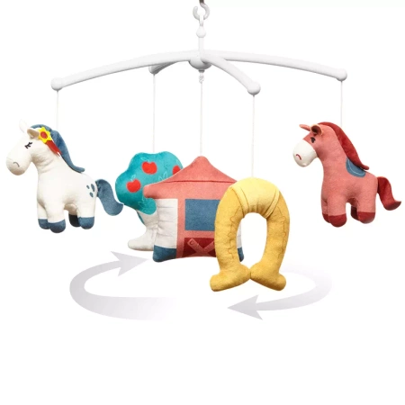 Babyono Karuzelka do łóżeczka z elektroniczną pozytywką Horses 413470