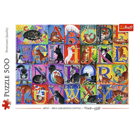 Puzzle Trefl 500 Koci alfabet 375275