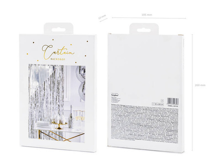 Kurtyna Party srebrna 90x250cm 453303