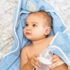 Babyono Okrycie kąpielowe welurowe -ręcznik z kapturkiem 100x100 cm 412428