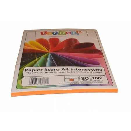 Papier ksero escuela a4 a'100 80g kolor intensywny pomarańczowy 238692
