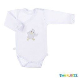 Body zakładane z długim rękawem newborn biały 050
