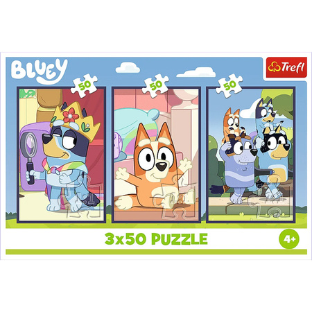 Puzzle Trefl 3x50 Rodzina Bluey 348903