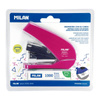 Zszywacz Milan 9cm energy saving różowy + zszywki 24/6 080435