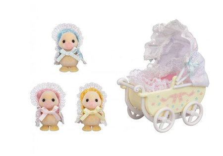 Sylvanian Families 5601 kaczuszki 3szt + wózek 