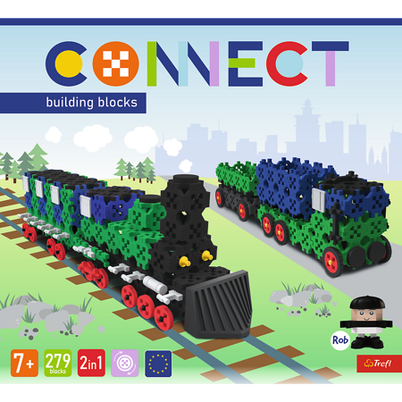 Trefl Klocki Connect 2w1 Pociąg Ciężarówka z naczepą L 619768