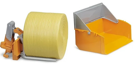 BRUDER 02353 Skrzynia ładunkowa,bela siana i widly 023539