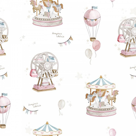 Bambusowa wkładka do wózka Lunapark z minky sepia rose 80x36cm 418682