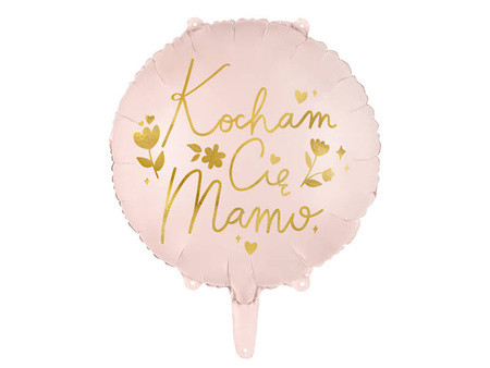 Balon foliowy Kocham Cię Mamo 45cm różowy 120259