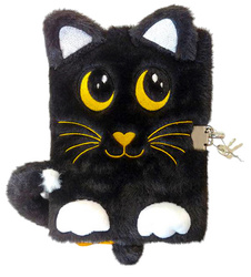 PAMIĘTNIK Z KŁÓDKĄ 3D WŁOCHACZ A5 96K MY LITTLE FRIEND NIGHT CAT 686856