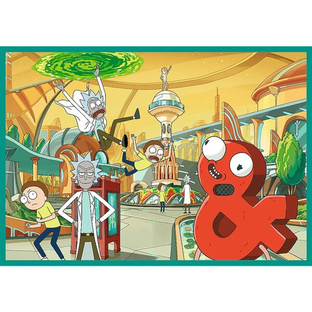 Puzzle Trefl 4x250 Zakręcony świat Ricka i Morty'ego 133387