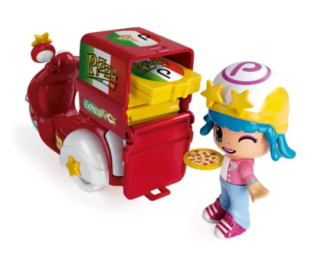 Pinypon City Pizzeria Skuter z laleczką 8cm i akcesoriami 065810