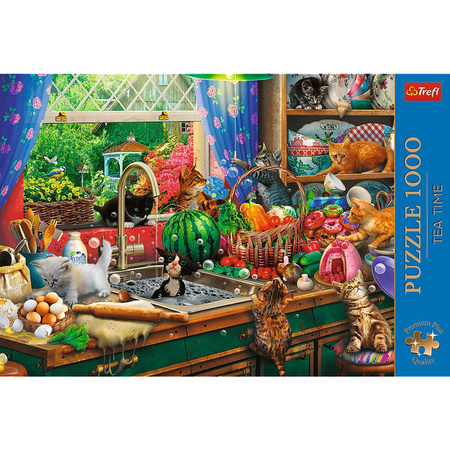 Puzzle Trefl 1000 Premium Plus Tea Time Kociaki rozrabiaki 10892