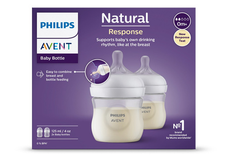 Philips AVENT Butelka dla niemowląt Natural Response 125 ml 0m+, 2 szt 990451