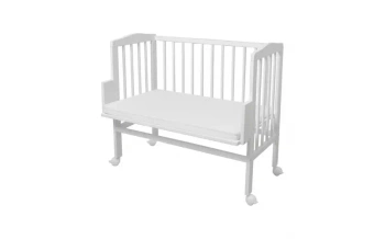 Waldin Łóżeczko dostawne 2w1 z materacem Białe