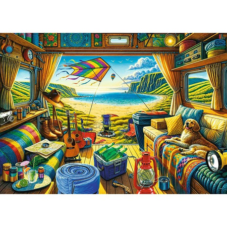 Puzzle Trefl 1000 Premium Plus Tea Time Kamperem w podróży 108514