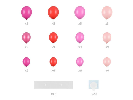 Girlanda balonowa ze stelażem Serce różowy 160cm 010635