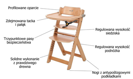 Sf1 timba highchair natural wood krzesełko 231508