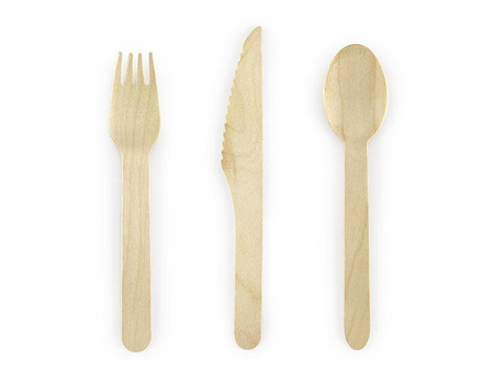 Sztućce drewniane woodland, 16cm (1 op. / 18 szt.)