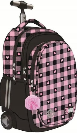 PLECAK NA KÓŁKACH STRIGHT TB-01 PINK CHECKERED 682131