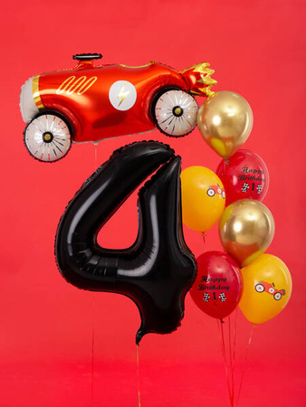 BALON FOLIOWY CYFRA 4 CZARNY 86CM 166349
