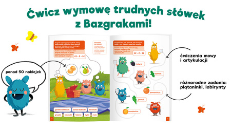 Książeczka Bazgraki mówią trudne słowa Ćwiczenia logopedyczne 4-6 lat 816984