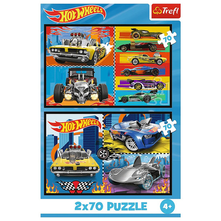 Puzzle Trefl 2x70 Samochodziki Hot Wheels 344424