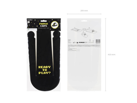 Czapki Gamer 38,5x18,5cm czarny 6szt 030015