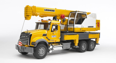 Bruder 02818 mack granite z dźwigiem liebherr 028183