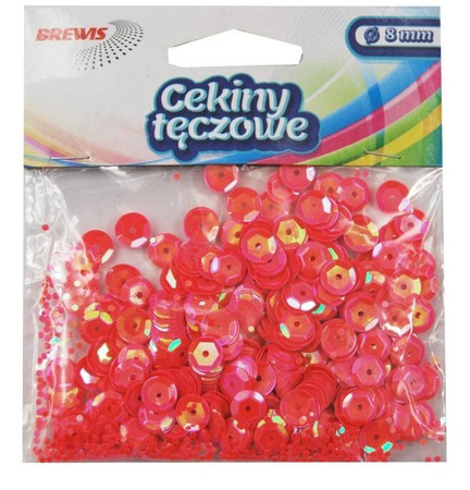 Cekiny tęczowe 8 mm T130 malina 704295