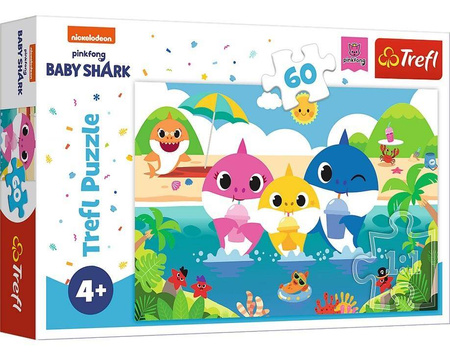 Puzzle trefl 60 Rodzina rekinów na wakacjach
