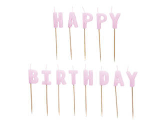 Świeczki urodzinowe Happy Birthday 13szt 2,5cm fioletowy 067561