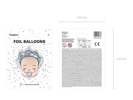 Balon foliowy bobas - chłopiec 40x45cm mix 124882