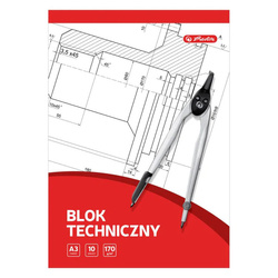 Herlitz Blok techniczny A3 biały 10k 170g 583632