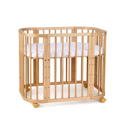 Waldin Łóżeczko 5w1 z materacykiem Naturalny Buk