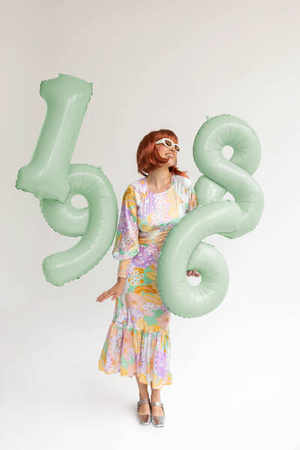 Balon foliowy cyfra 6 72cm zieleń 052680