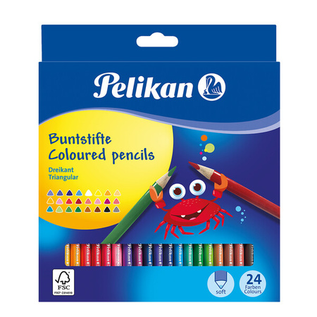Pelikan Kredki trójkątne 24kol 700124