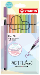 Stabilo Pen 68 12kol pastelowe etui kartonowe 594721