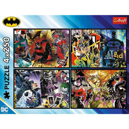 Puzzle Trefl 4x250 Batman w akcji 133103