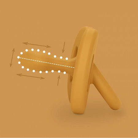 Suavinex Smoczek 100% silikonowy fizjologiczny SX Pro|0-6 m|musztardowy| New All Silicone