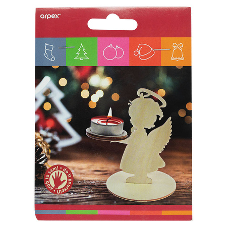 Świecznik drewniany - aniołek 213691