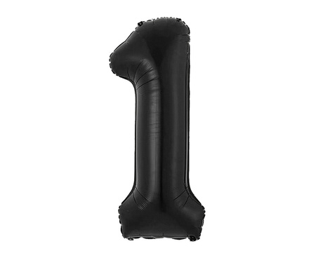 Balon foliowy B&C cyfra 1 matowa czarna 85 cm 188929